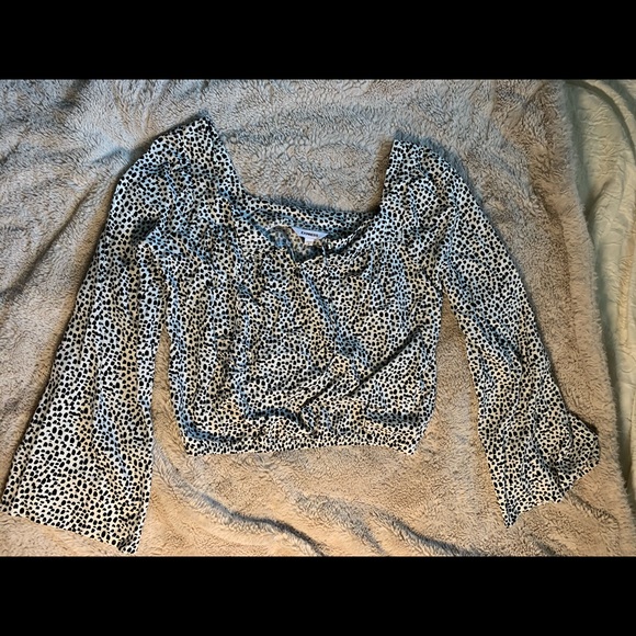 Express Tops - Patterned off the Shoulder Blouse